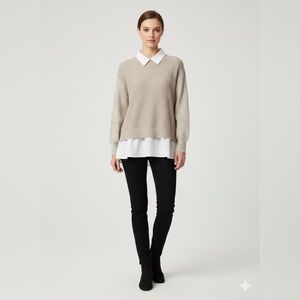Sioni Women's Cream Crew Neck Sweater